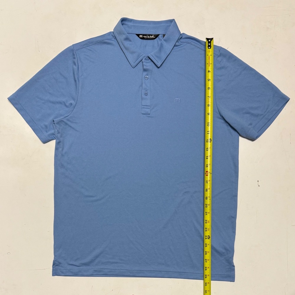 TravisMathew Mens XL Blue Performance Polo Shirt Golf Casual Athleisure